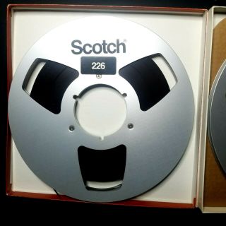 (2) Scotch 226 Reel to Reel Tape 10.  5 Inch Metal Reel One Blank One Empty 3