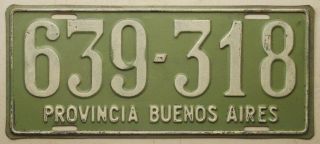 1950s Argentina License Plate Tag - Buenos Aires - Vg/exc