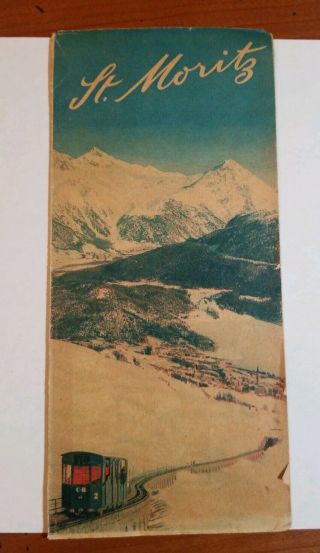 Vintage St.  Moritz Ski Brochure Winter 1950s