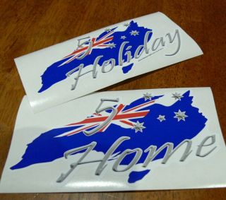2x 5 Star Holiday/home Australian Made Flag Souvenir Southern Cross Uv Stickers