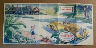 Wisconsin,  Sinclair Gasoline Road Map,  1934