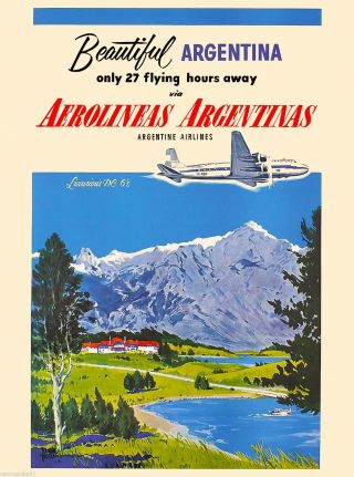 Argentina South America Vintage Travel Advertisement Art Poster