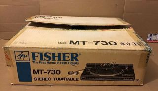 ♪ Vtg Fisher Turntable Mt - 730 Studio Standard Belt Drive In Orig Box ♪nib♪nos♪