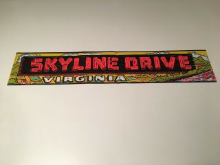 Vintage Skyline Drive Virginia Travel Souvenir Bumper Sticker Shenandoah Park