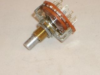 Ced P - H394 Rotary Switch 3 Pole 4 Position Mbb Shorting 1/4 " Shaft Vintage Radio