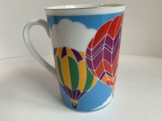 Vintage Otagiri Japan Hot Air Balloon Blue Coffee Mug / Tea Cup; Japan,  Gold Rim