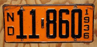 1936 North Dakota Passenger License Plate