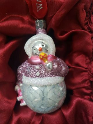 VINTAGE WATERFORD HOLIDAY HEIRLOOMS ORNAMENT SNOWMAN ANNIVERSARY ANNIE 2