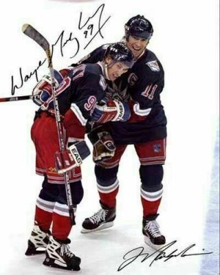 Mark Messier Wayne Gretzky York Rangers Hof Signed Photo Autograph Reprint