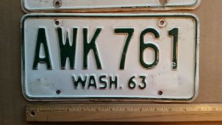License Plate,  Washington,  1963,  Pair,  AWK 761 2
