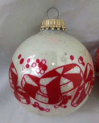 Vintage Christmas Ornament set of 3 Stenciled Mercury Glass 2