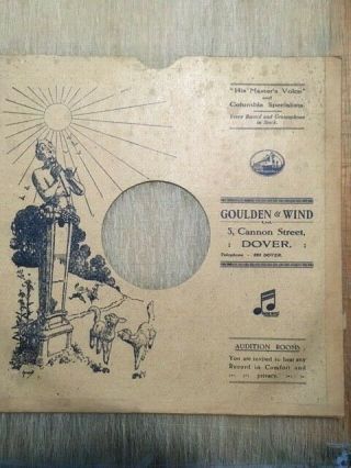 Vintage 10 " 78 Record Sleeve Goulden & Wind 5 Cannon Street Dover Kent