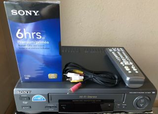 Sony Slv - 662hf Hi - Fi Stereo Vhs/vcr Player Recorder Bundle Works
