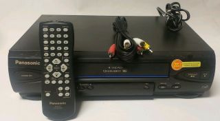 Panasonic Vcr Vhs Player With Remote And Av Cables Pv - V4022