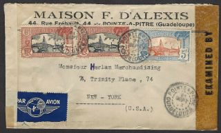 Guadeloupe Islands - 1945,  1946,  1947 - 12 Vintage Stamped Envelops - 5 Censored