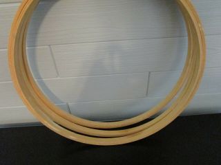 Vtg Wood Embroidery Quilt Hoops Three 14 