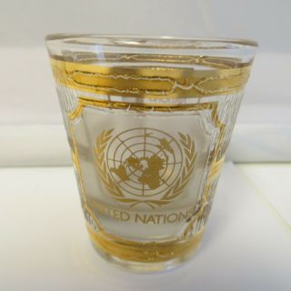 Culver United Nations Souvenir 22K Gold - Trimmed - Frosted Shot Glass NYC 3