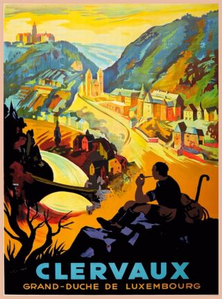 Clervaux Grand Duche De Luxembourg Vintage Travel Advertisement Art Poster Print