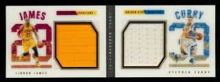 2015 - 16 Preferred Lebron James/stephen Curry Dual Booklet Jumbo Jersey Patch