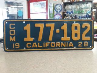 1928 California - Commercial - License Plate - 177▪︎182