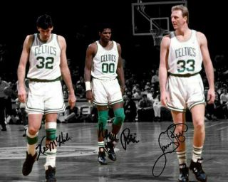 Larry Bird Kevin Mchale Parrish Boston Celtics Signed Photo Autograph Reprint