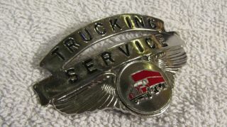Vintage Trucking Service Truck Driver Hat Badge Red B61 Mack Truck Cap Pin Wings