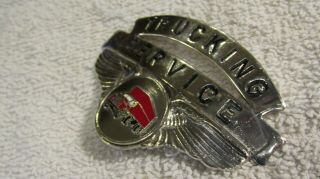 Vintage Trucking Service Truck Driver Hat Badge Red B61 Mack Truck Cap Pin Wings 2