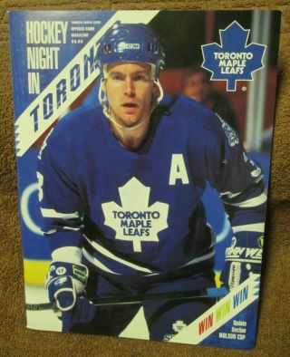 Toronto Maple Leafs Vs Vancouver Canucks Nhl Game Program March 16,  1994
