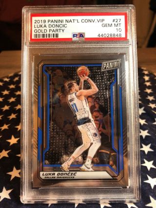 2019 Panini National Convention Gold Vip Party Luka Doncic Psa 10 Gem Roty