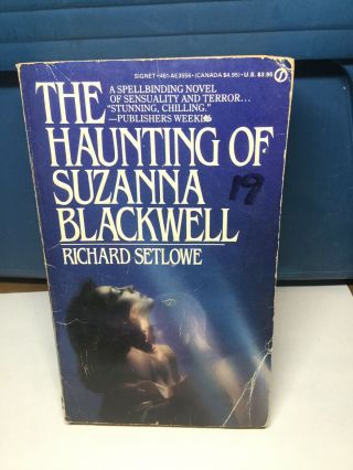Vintage 1985 The Haunting Of Suzanna Blackwell By Richard Setlowe Pb Horror Book