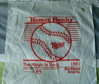 1991 Minnesota Twins Star Tribune Magic Is Back Homer Hanky Mlb