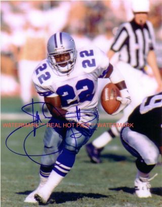 Emitt Smith Dallas Cowboys Hand Signed Autographed 8x10 Photo (rp)