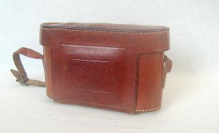 Vintage Hard Leather Camera Case For 6x6 Folding Cameras.