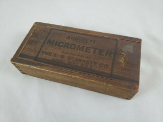 Antique Vintage Starrett Micrometer Box No.  231,  Finger Joint Box Only