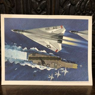 Vintage Poster Us Navy F - 111b Variable - Sweep - Wing Fighter,  General Dynamic