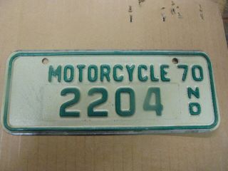 1970 North Dakota Motorcycle License Plate