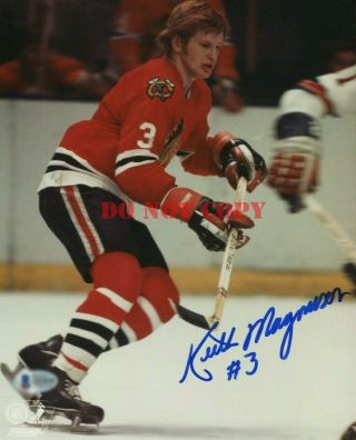 Keith Magnuson Autographed 8x10 Chicago Blackhawks Photo Rp