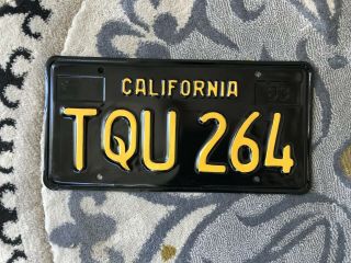 Vintage California Black License Plate