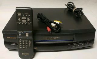 Panasonic Vcr Vhs Player With Remote And Av Cables Pv - 8450