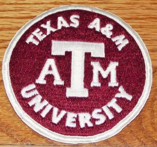 Large Texas A&m University Aggies Round Embroidered Iron - On Patch 4 " R3