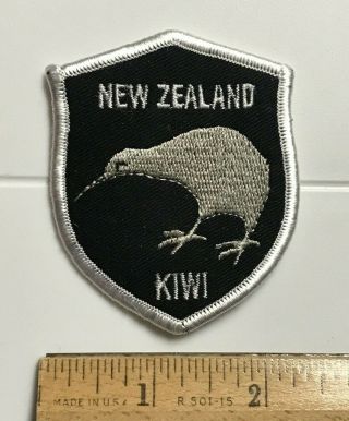 Zealand Kiwi Bird Nz Black Embroidered Souvenir Travel Patch Badge