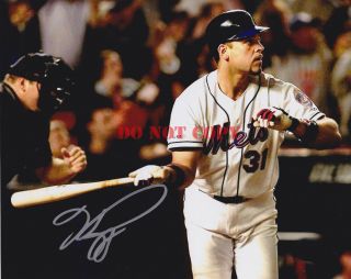 Mike Piazza Signed 8x10 York Mets Photo - Mlb 9 - 11 Home Run Famous