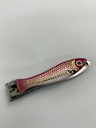 Vintage Fish Shaped Fingernail Clippers / File Fishing Trout Minnow