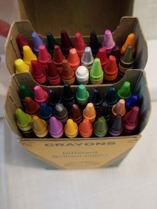 Vintage Crayola Crayons Binney Smith Box of 48 Different Brilliant Colors 2