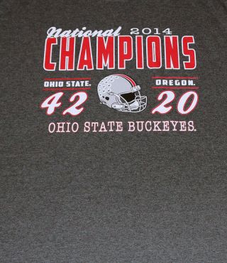 Vintage 2014 Ohio State Buckeyes Football National Champions Score T Shirt