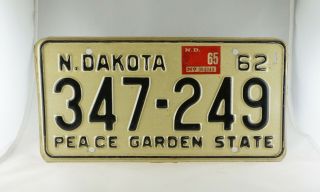 1965 North Dakota Passenger License Plate -
