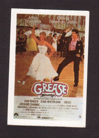 Grease Olivia Newton John Vintage 1984 Spanish Movie Film Collector Card