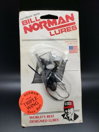 Bill Norman Lures Triple Wing Buzz Bait Rare Htf Vintage Topwater Surface Lure
