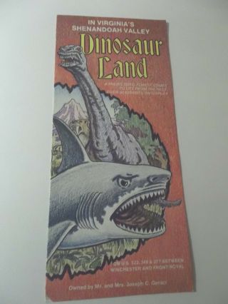 Dinosaur Land Brochure Virginia Shenandoah Valley 1979