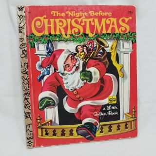Vintage Little Golden Book Night Before Christmas 1973 Edition Santa Claus Story